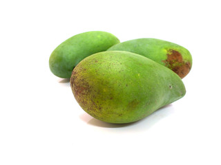 green mango isolated on white background