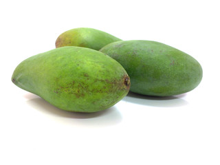 green mango isolated on white background