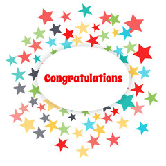 Vector greeting card. Congratulate.