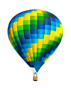 Hot air balloon isolated on white background