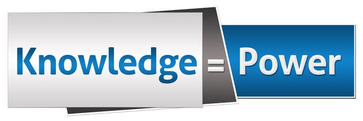 Knowledge Is Power Blue Grey Horizontal
