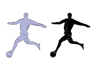 Fototapeta na wymiar silhouette football player