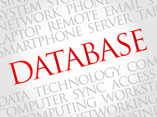 Database word cloud concept