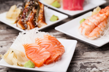 delicious mixed sashimi