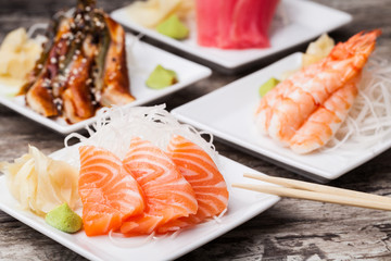 delicious mixed sashimi