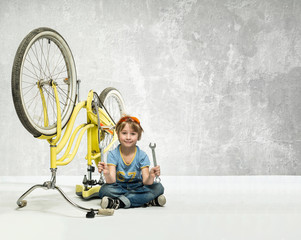 Boy with bicycle