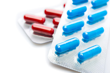 Pills in blister pack closeup