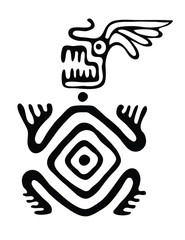 monster in native style, vector illustration