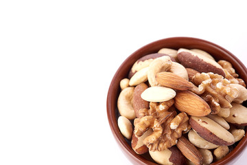 Mix nuts  on white background