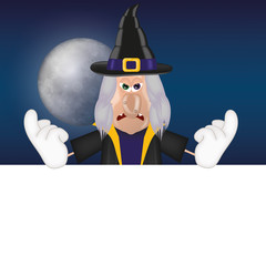 Unfriendly witch moon advertising space halloween