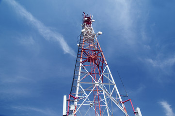 Antenna against blue sky