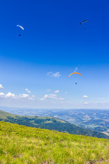 Skydiving  extreme over the mountains