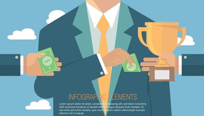 Money concept, corruption in business