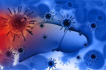 Liver Infection with hepatitis viruses - obrazy, fototapety, plakaty