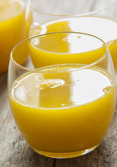 Glass of freshly pressed orange juice