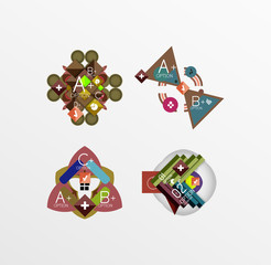 Set of abstract geometric shapes with options