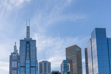 Fototapeta na wymiar Skyline of skyscrapers in Melbourne CBD