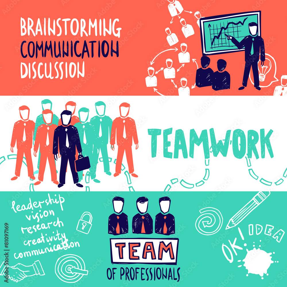 Canvas Prints teamwork banners sketch