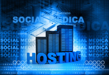 Web hosting  and internet communication concept