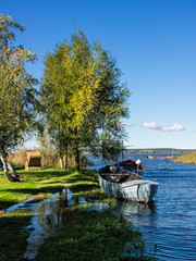 Fischerboot in Warthe am Achterwasser