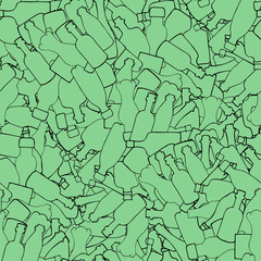 Decorative abstract delicate seamless pattern with bottles.