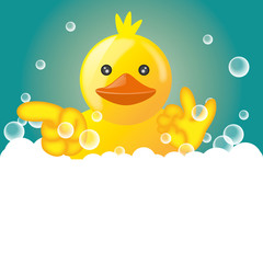 Funny squeaky duck rubber duck cartoon illustration