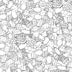 Seamless pattern with ice cream