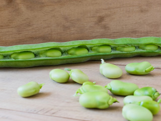 Broad beans.