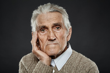Old man closeup portrait