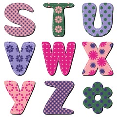 scrapbook alphabet on white background