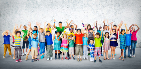 Obraz premium Children Kids Childhood Friendship Happiness Diversity Concept
