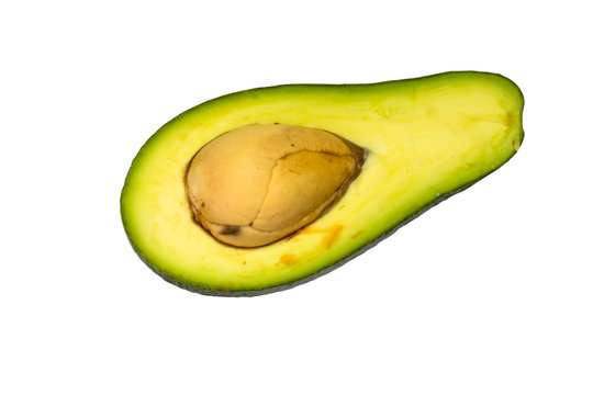 piece avocado isolated with clipping path