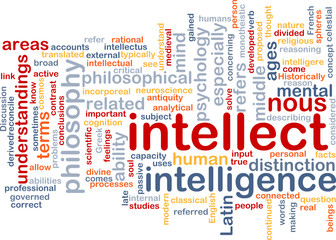 Intellect background wordcloud concept illustration