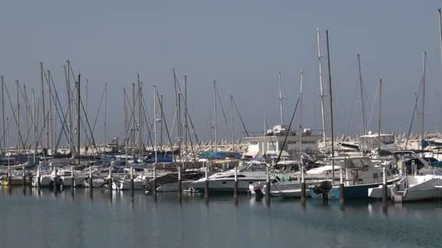 Yachts moors in Ashkelon marina Israel
