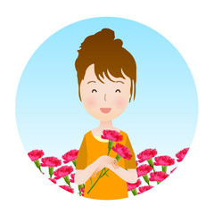 母の日　カーネーション　アイコン