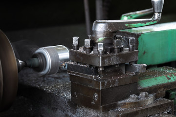 Obsolete Industry Machine working in factory