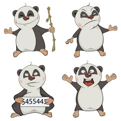 Panda clip art cartoon set