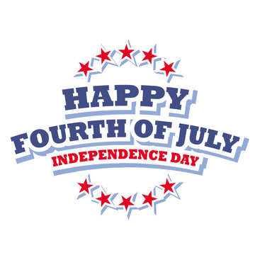 happy fourth of july - independence day logo