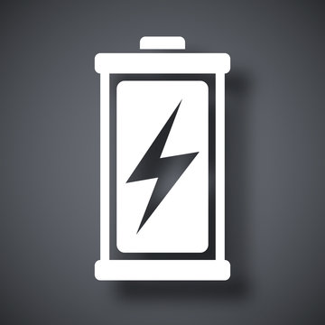 Charged battery icon, vector