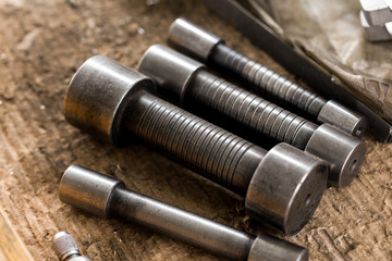 Industrial tools and spare parts,close up.