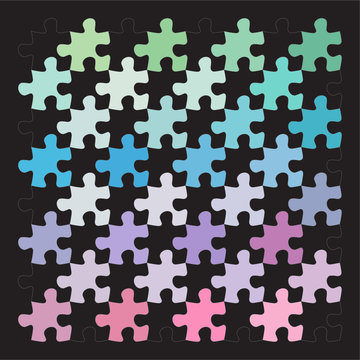 colorful jigsaw puzzle on black background
