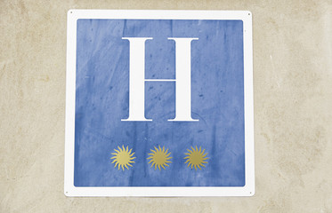 Obraz premium Sign three star hotel