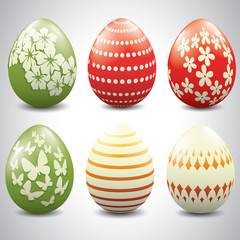 Set of six Easter eggs