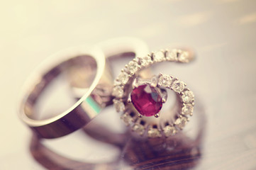Beautiful wedding and engagement rings