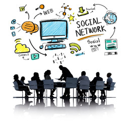 Social Network Social Media Business People Meeting Concept