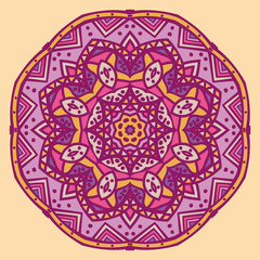 Colorful round ornament. Mandala