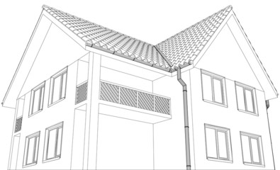 Vector cottage on the white background