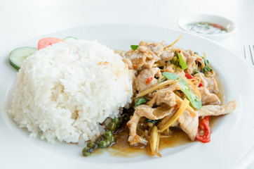 Stir-Fried Pork with Thai Herbs, spicy