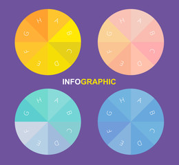 infographic circle, vector circle with alphabets inside
