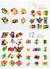 Fototapeta premium Mega collection of paper graphic banners, labels